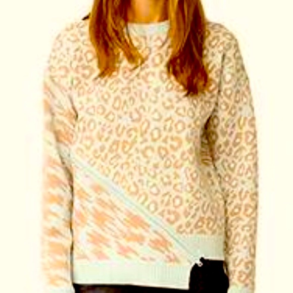 Opening Ceremony Glacier Blue Animal Zip Sweater - Picture 4 of 12